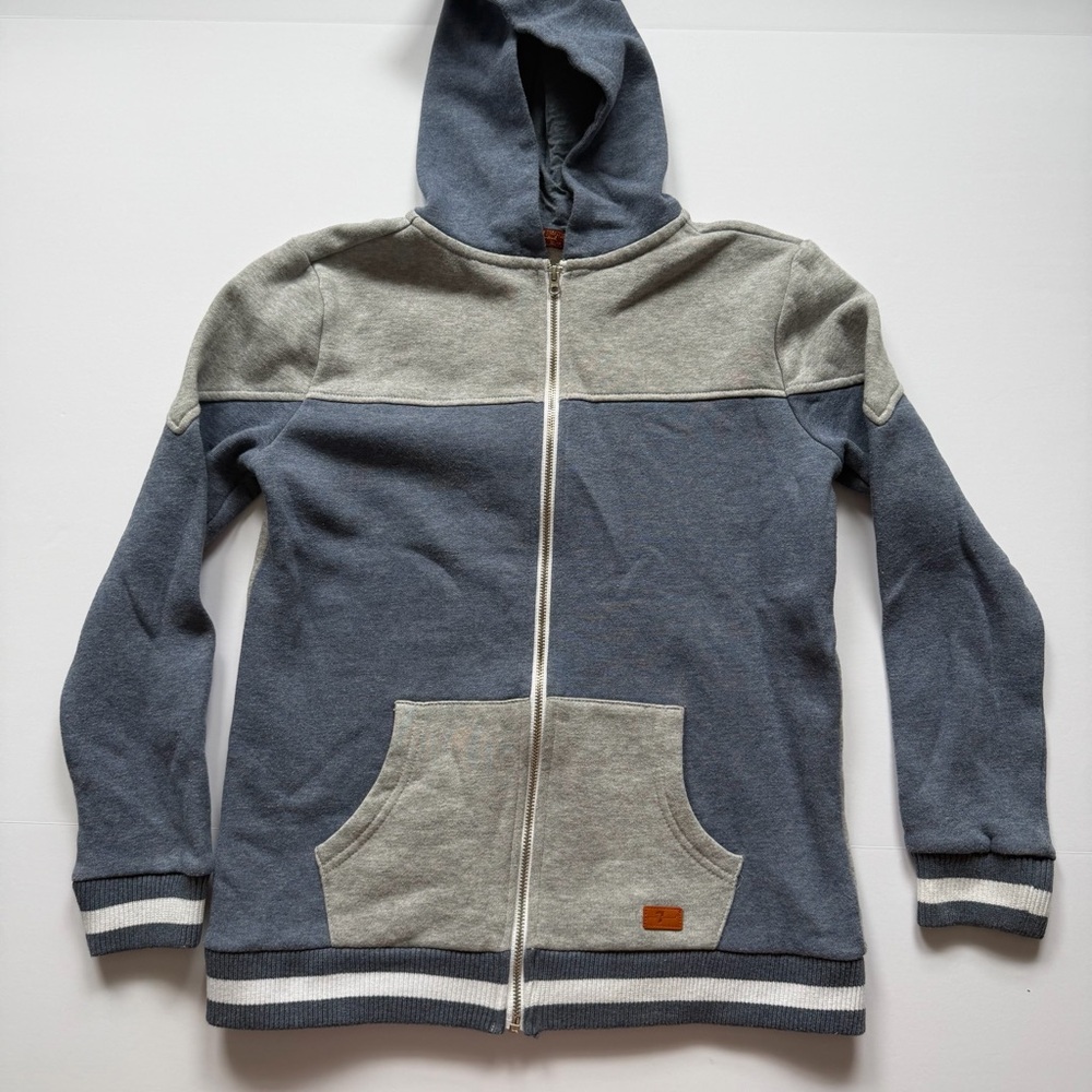7 For All Mankind Kids Zip Up ColorBlockSweatshirt With Hood Size 12